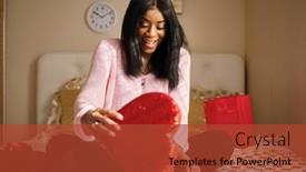  Presentation with valentines - Theme consisting of african-american-woman-opening-romantic background and a red colored foreground
