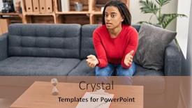  Presentation with african american patient - Presentation design with african-american-woman-patient-having background and a coral colored foreground