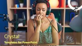  Presentation with nails - Presentation having african-american-woman-playing-video background and a tawny brown colored foreground