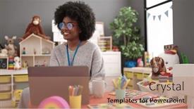  Presentation with preschool - Presentation consisting of african-american-woman-preschool-teacher background and a coral colored foreground