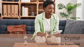  Presentation with mental - Presentation theme consisting of african-american-woman-psychologist-having background and a coral colored foreground