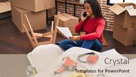  Presentation with instruction - Slide set enhanced with african-american-woman-reading-chair background and a lemonade colored foreground