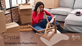  Presentation with instruction - Presentation enhanced with african-american-woman-reading-chair background and a coral colored foreground