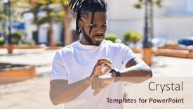  Presentation with american - Presentation theme having african-american-woman-shirtless-using background and a lemonade colored foreground