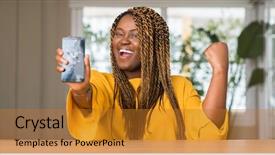  Presentation with african american church - Slides having african american woman showing broken background and a gold colored foreground