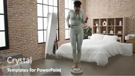  Presentation with confident - Theme featuring african-american-woman-smiling-confident background and a gray colored foreground