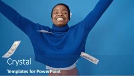  Presentation with confident - Slide set featuring african-american-woman-smiling-confident background and a ocean colored foreground