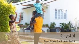  Presentation with social isolation - Audience pleasing slide deck consisting of african-american-woman-spending-time backdrop and a coral colored foreground