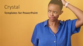  Presentation with african american collaboration - PPT theme having african-american-woman-standing-over background and a yellow colored foreground