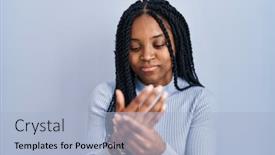  Presentation with arthritis - Theme enhanced with african-american-woman-standing-over background and a light blue colored foreground