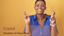  Presentation with hope - Slide set enhanced with african-american-woman-standing-over background and a gold colored foreground