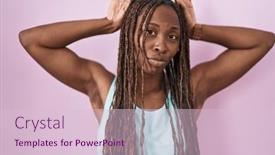  Presentation with rabbit - Presentation theme featuring african-american-woman-standing-over background and a lemonade colored foreground