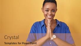  Presentation with forgiveness - PPT theme featuring african-american-woman-standing-over background and a coral colored foreground