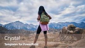  Presentation with alabama - Slide deck featuring african american woman stopping to look at impressive view during hike at alabama hills park california background and a coral colored foreground
