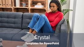  Presentation with african american patient - PPT theme with african-american-woman-stressed-patient background and a ocean colored foreground