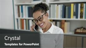  Presentation with american university - PPT theme enhanced with african-american-woman-student-using background and a dark gray colored foreground