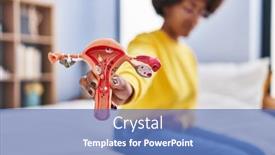  Presentation with uterus - Theme consisting of african-american-woman-suffering background and a teal colored foreground