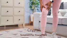  Presentation with knee - Theme consisting of african-american-woman-suffering background and a coral colored foreground