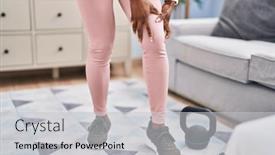  Presentation with knee - Presentation having african-american-woman-suffering background and a light gray colored foreground