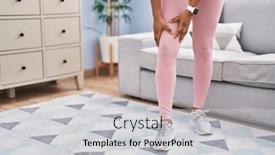  Presentation with knee - PPT theme with african-american-woman-suffering background and a light gray colored foreground