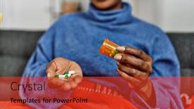  Presentation with african american leadership - PPT theme having african-american-woman-taking-pills background and a  colored foreground