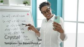  Presentation with maths - Presentation with african-american-woman-teacher-having background and a light gray colored foreground