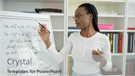 Presentation with american university - Theme with african-american-woman-teacher-teaching background and a light gray colored foreground