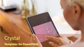  Presentation with smart home - PPT layouts having african-american-woman-using-using background and a red colored foreground