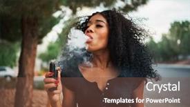  Presentation with vaping - Presentation featuring african american woman vaping background and a tawny brown colored foreground
