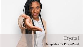  Presentation with african american business - Theme featuring african-american-woman-wearing-business background and a light gray colored foreground