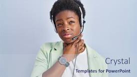  Presentation with sore throat - Presentation enhanced with african-american-woman-wearing-call background and a  colored foreground