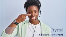  Presentation with african beauty - Slides having african-american-woman-wearing-call background and a  colored foreground