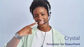  Presentation with african american dental - Presentation with african-american-woman-wearing-call background and a  colored foreground