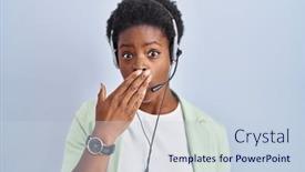  Presentation with secret agent - Slides consisting of african-american-woman-wearing-call background and a lemonade colored foreground