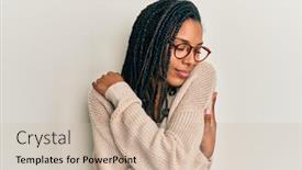  Presentation with self love - Beautiful presentation design featuring african-american-woman-wearing-casual backdrop and a soft green colored foreground