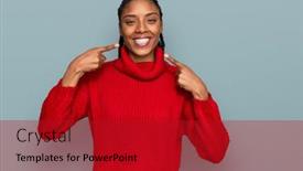  Presentation with african american dental - Colorful slide set enhanced with african-american-woman-wearing-casual backdrop and a crimson colored foreground