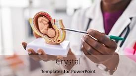  Presentation with doctor african - Slide set enhanced with african-american-woman-wearing-doctor background and a coral colored foreground