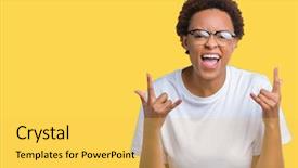  Presentation with music african american jazz musician - PPT layouts having african american woman wearing glasses background and a  colored foreground