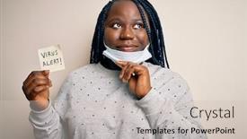  Presentation with alert - PPT theme featuring african-american-woman-wearing-medical background and a soft green colored foreground