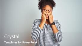  Presentation with navy - Slide set featuring african american woman wearing navy background and a gray colored foreground
