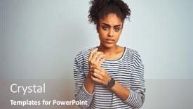  Presentation with navy - Beautiful presentation featuring african american woman wearing navy backdrop and a coral colored foreground