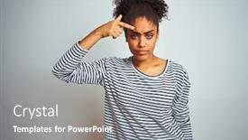  Presentation with acne woman - Beautiful presentation featuring african-american-woman-wearing-navy backdrop and a gray colored foreground