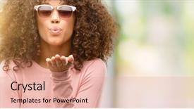  Presentation with african american sex - Slide deck enhanced with african american woman wearing pink background and a  colored foreground