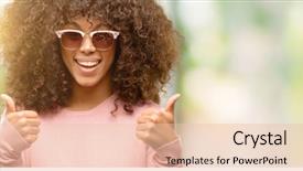  Presentation with pink - PPT layouts with african american woman wearing pink background and a lemonade colored foreground