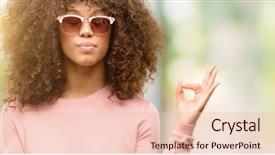  Presentation with african american seniors - Slide deck with african american woman wearing pink background and a lemonade colored foreground