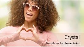  Presentation with american heart - Cool new PPT theme with african american woman wearing pink backdrop and a coral colored foreground