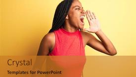  Presentation with communication - Presentation theme featuring isolated yellow background shouting background and a gold colored foreground