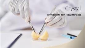  Presentation with scientist - PPT theme having african-american-woman-wearing-scientist background and a light gray colored foreground