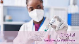  Presentation with medical vaccine - Slide deck with african-american-woman-wearing-scientist background and a lemonade colored foreground