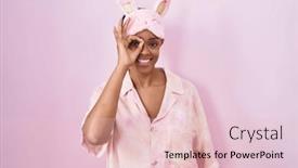  Presentation with pajama - Presentation enhanced with african-american-woman-wearing-sleep background and a  colored foreground